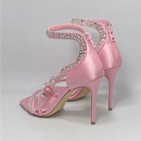 Alexander McQueen Crystal Satin Ankle-Cuff Cocktail Sandals size 36.5 - Picture 8 of 13